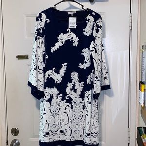 Women’s Dress - Navy Blue and White